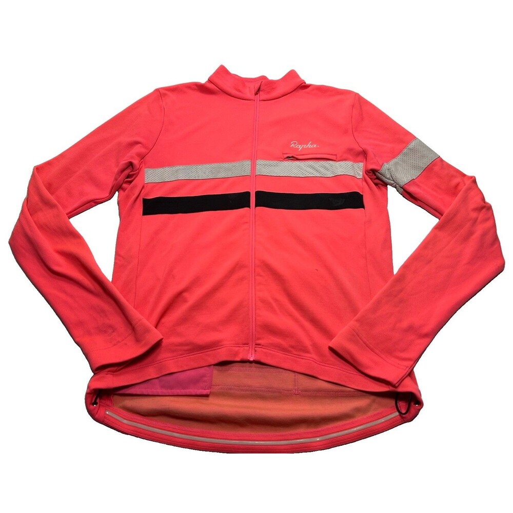 Men's Rapha Brevet Long Sleeve Jersey Large High Visibility Pink BJR06LS *READ*